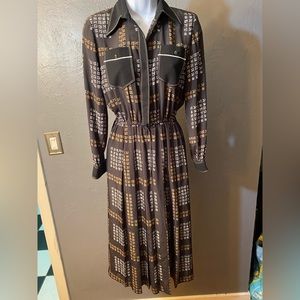 No Label-Black Unusual  Design Button down  Long sleeve Blouse